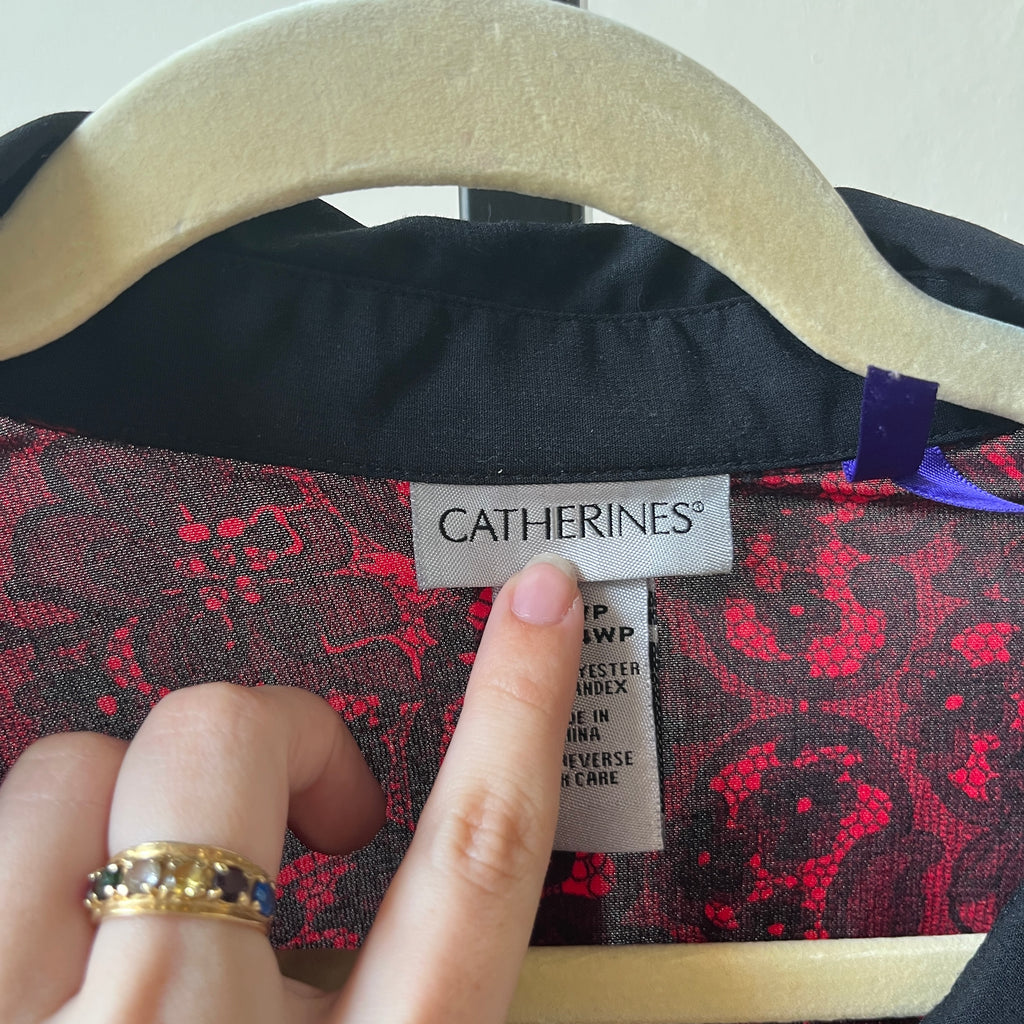Red & Black Blouse (2X)