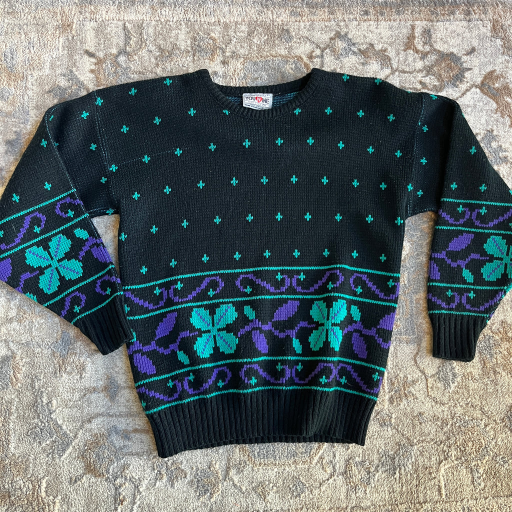 80s Black Sweater (M)