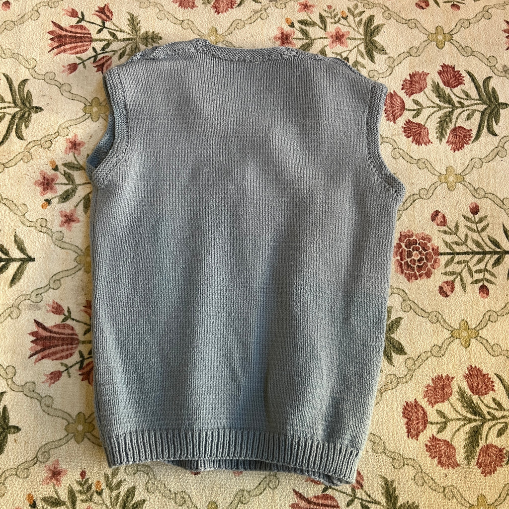 Blue knit vest (M)