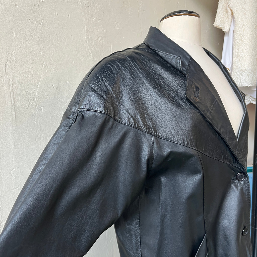 Leather Trench Coat (M)