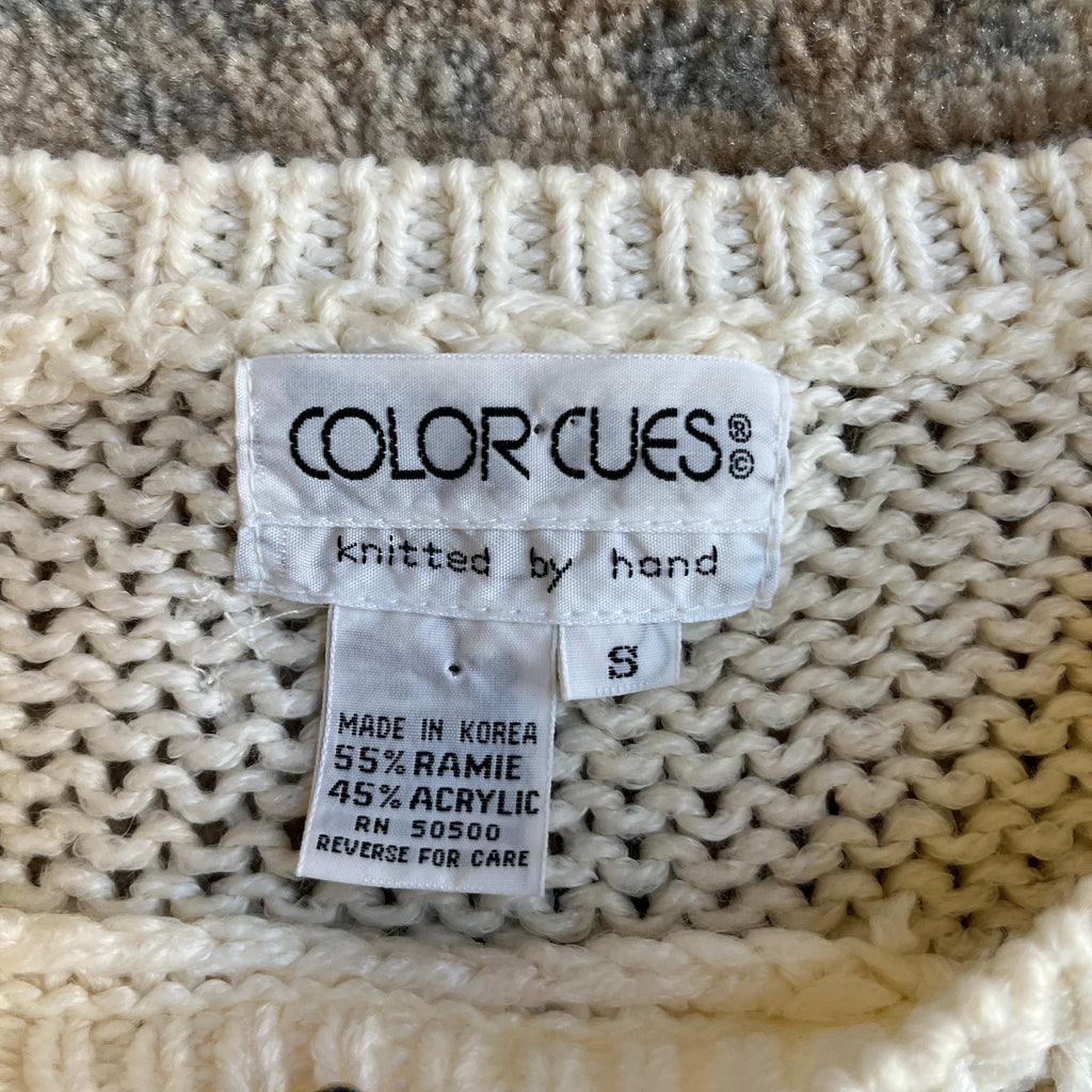 Cream Handknit Sweater (S)