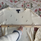 Cream Puff Sleeve Sweater (L)