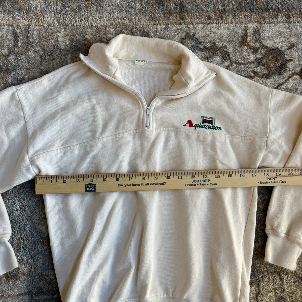 White Vintage Quarter Zip (M)