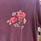 Floral Embroidered Button Up (M)