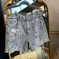 Striped Denim Shorts (8)