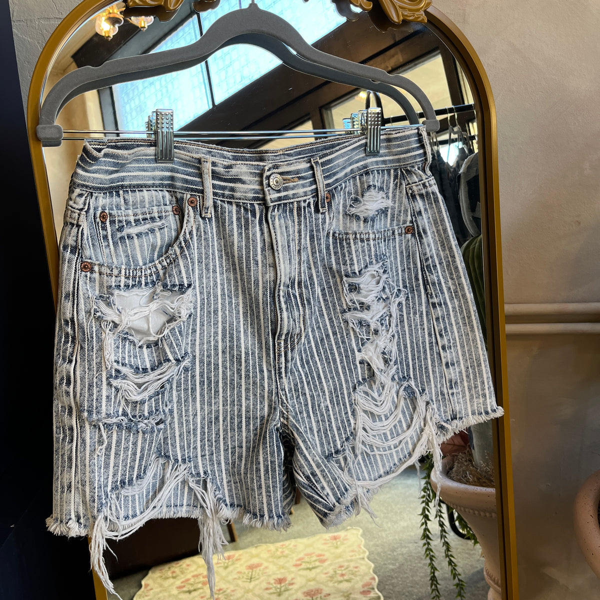 Striped Denim Shorts (8)