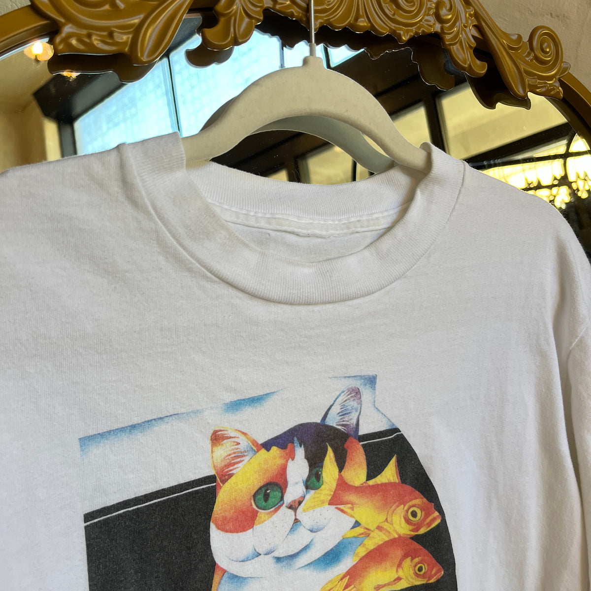 Cat & Fish Vintage T-shirt (M)