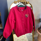 Red Holiday Cardigan (L)