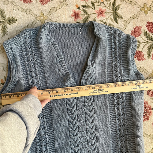 Blue knit vest (M)