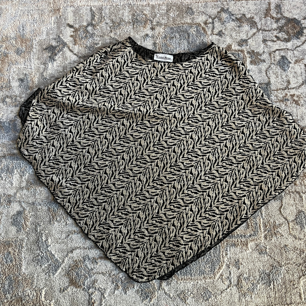 Black & Gold Vintage Shawl (OS)