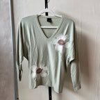 Green Floral Sweater (M)
